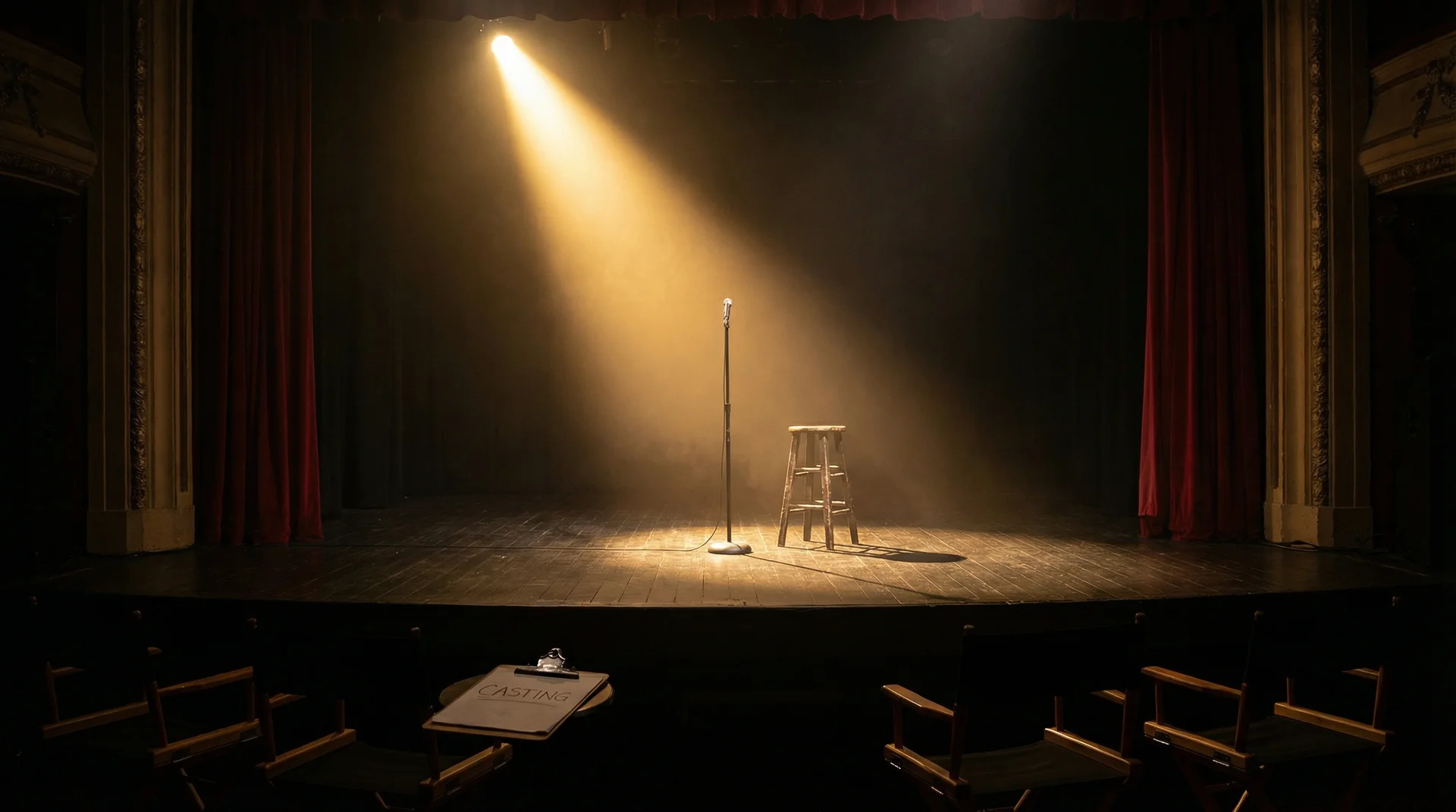有马芳彦 选角现场，聚光灯下的空舞台等待演员登场